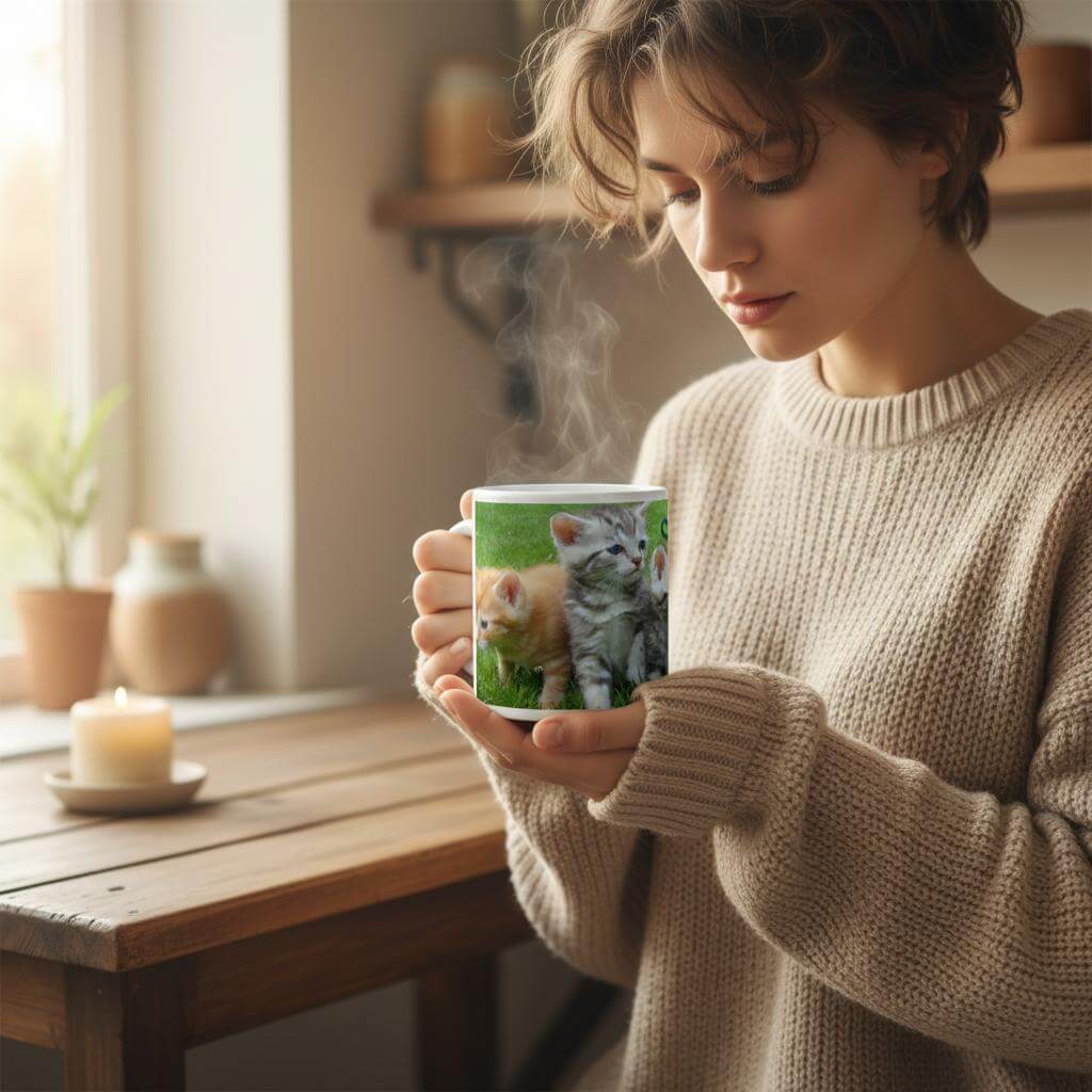 mug with a cat design 