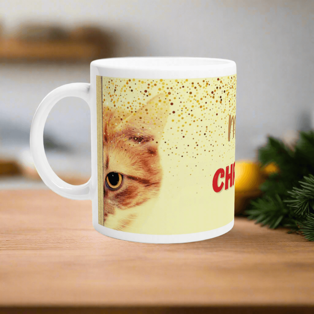 Christmas cat mug