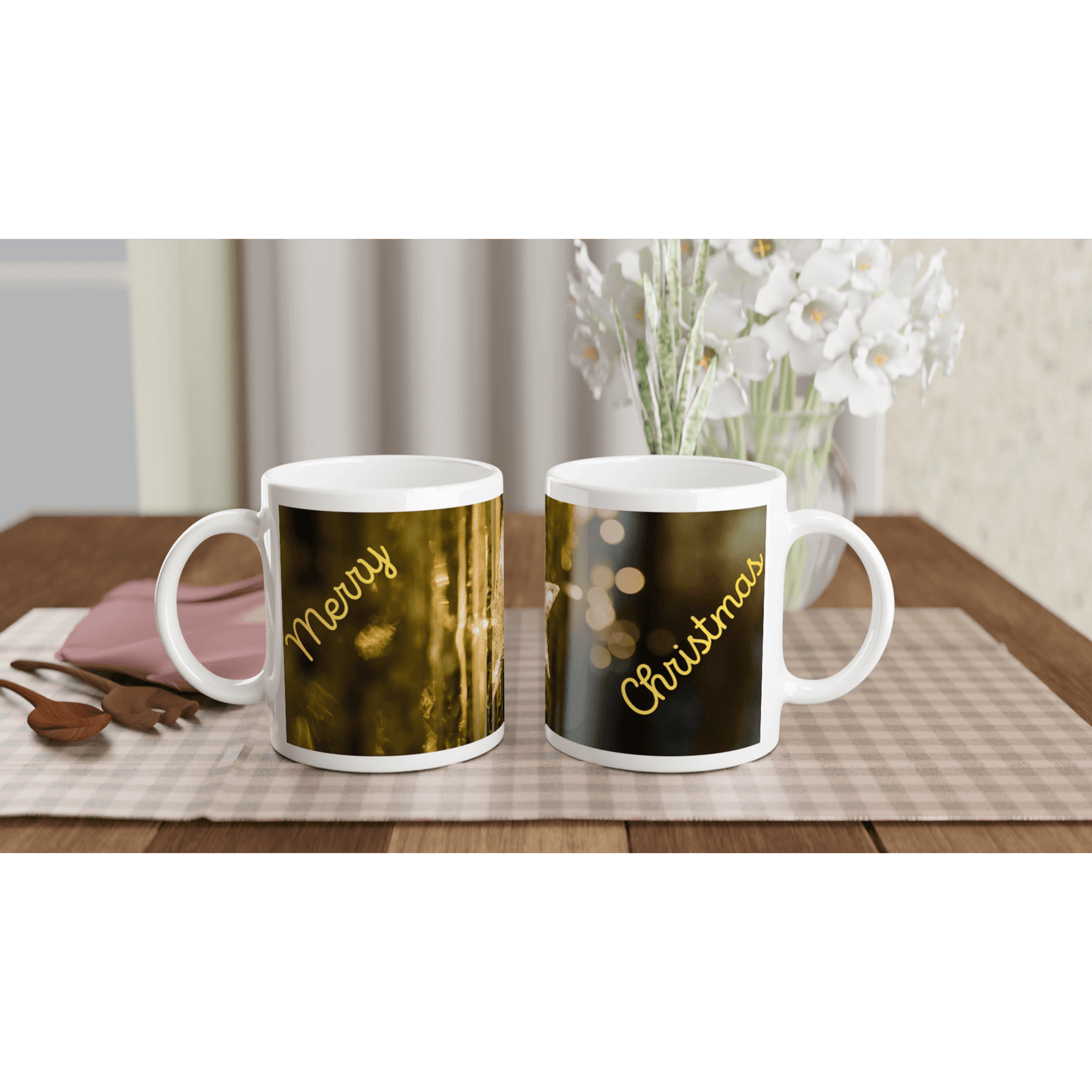  Christmas-themed mugs, Merry Christmas