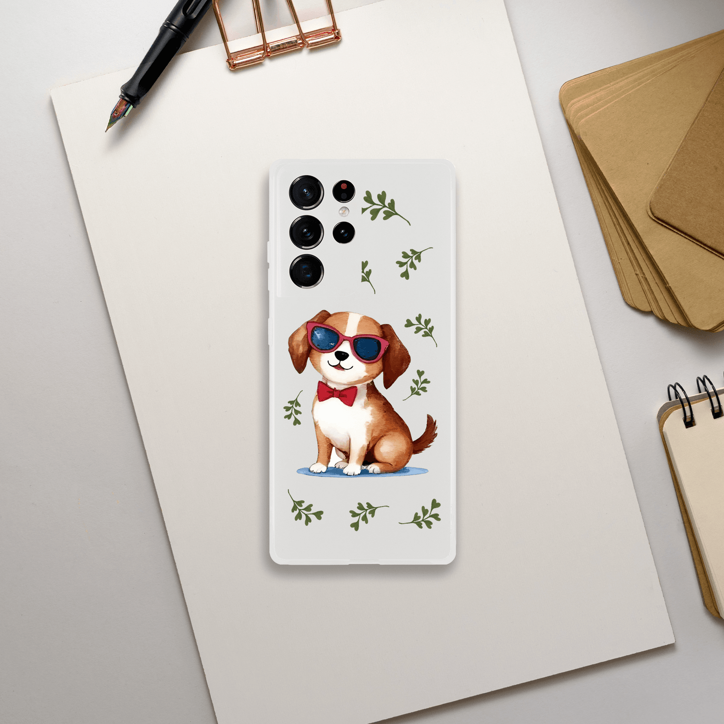 Phone case with a dog design 