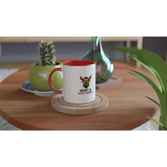 White mug with red interior 