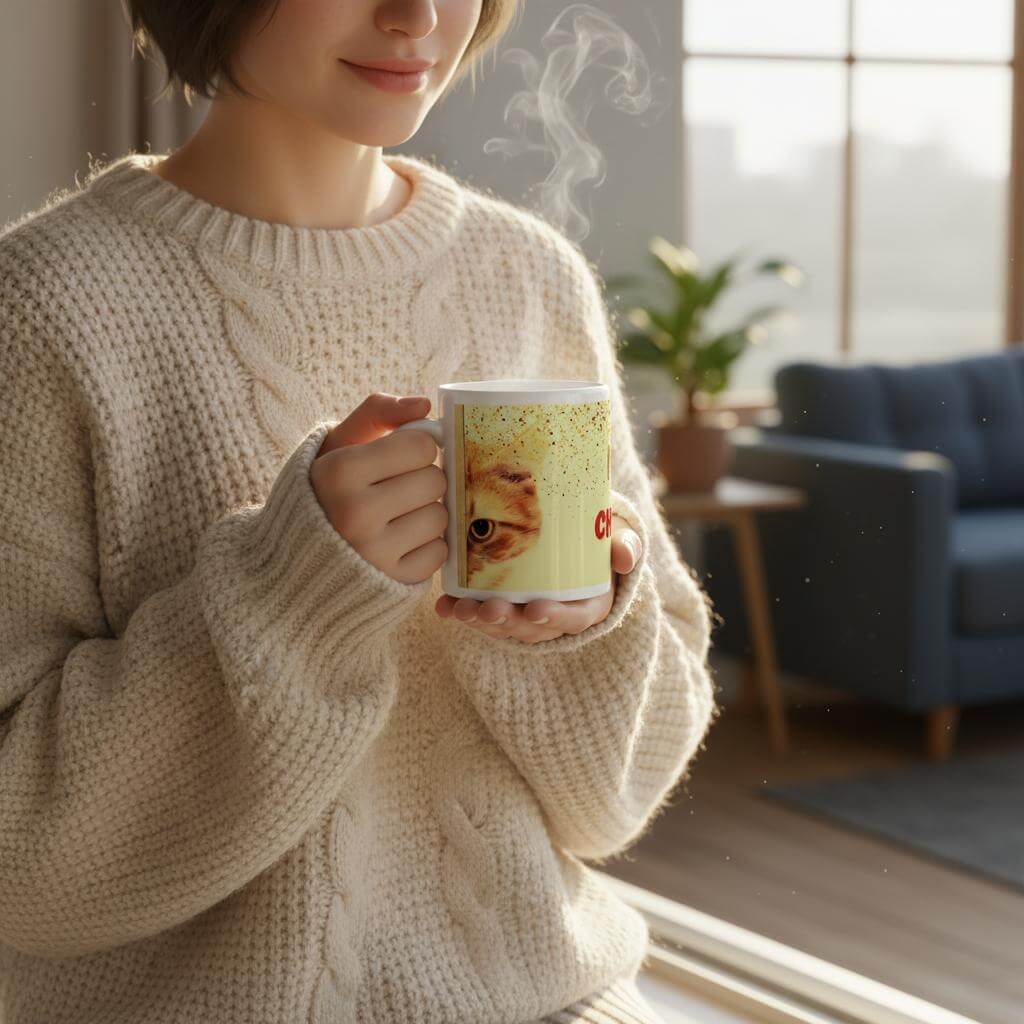 mug with a cat design