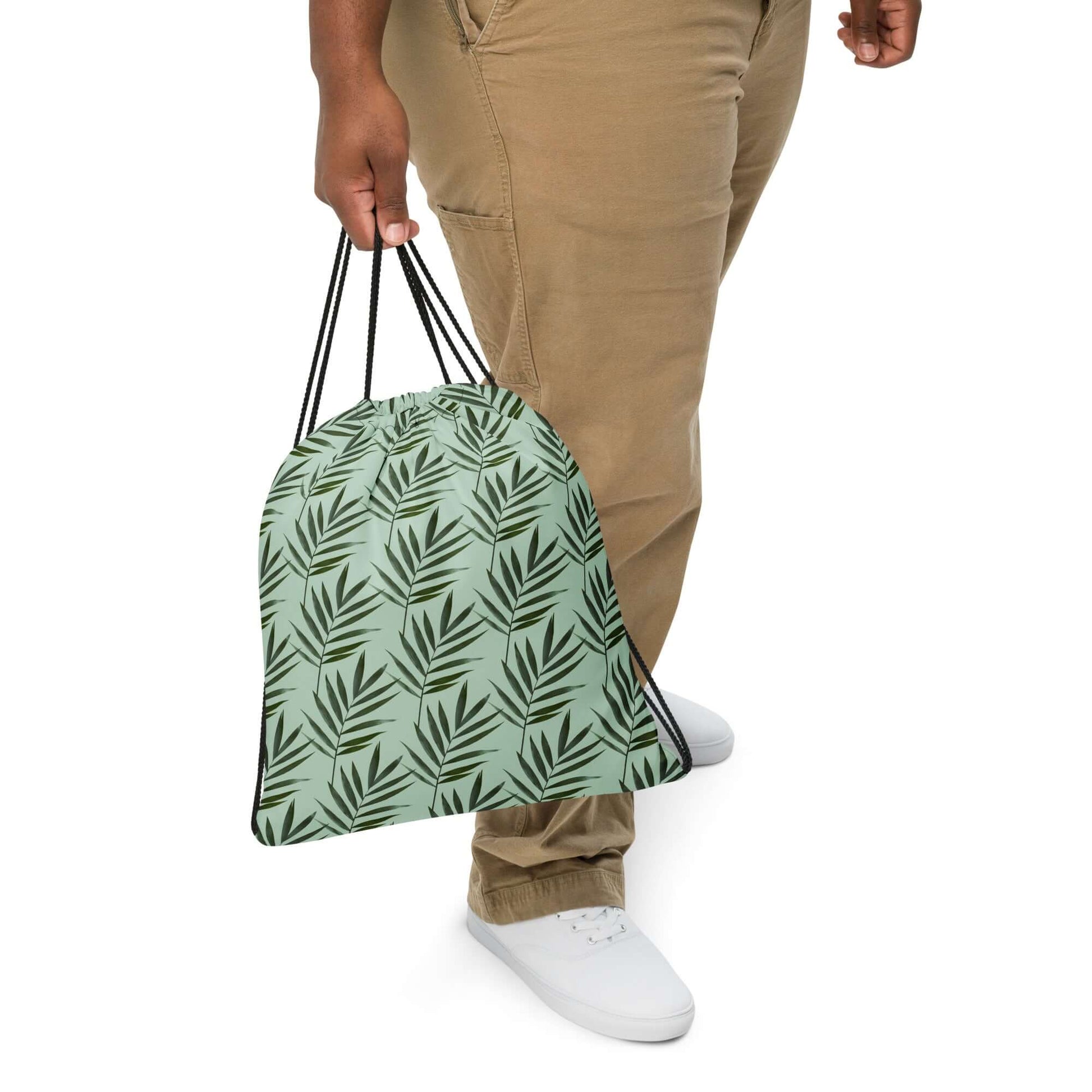 Green bag with leaf pattern 