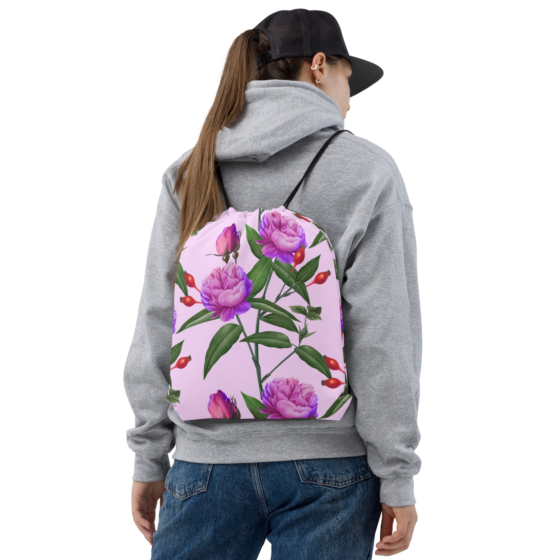 floral backpack pink