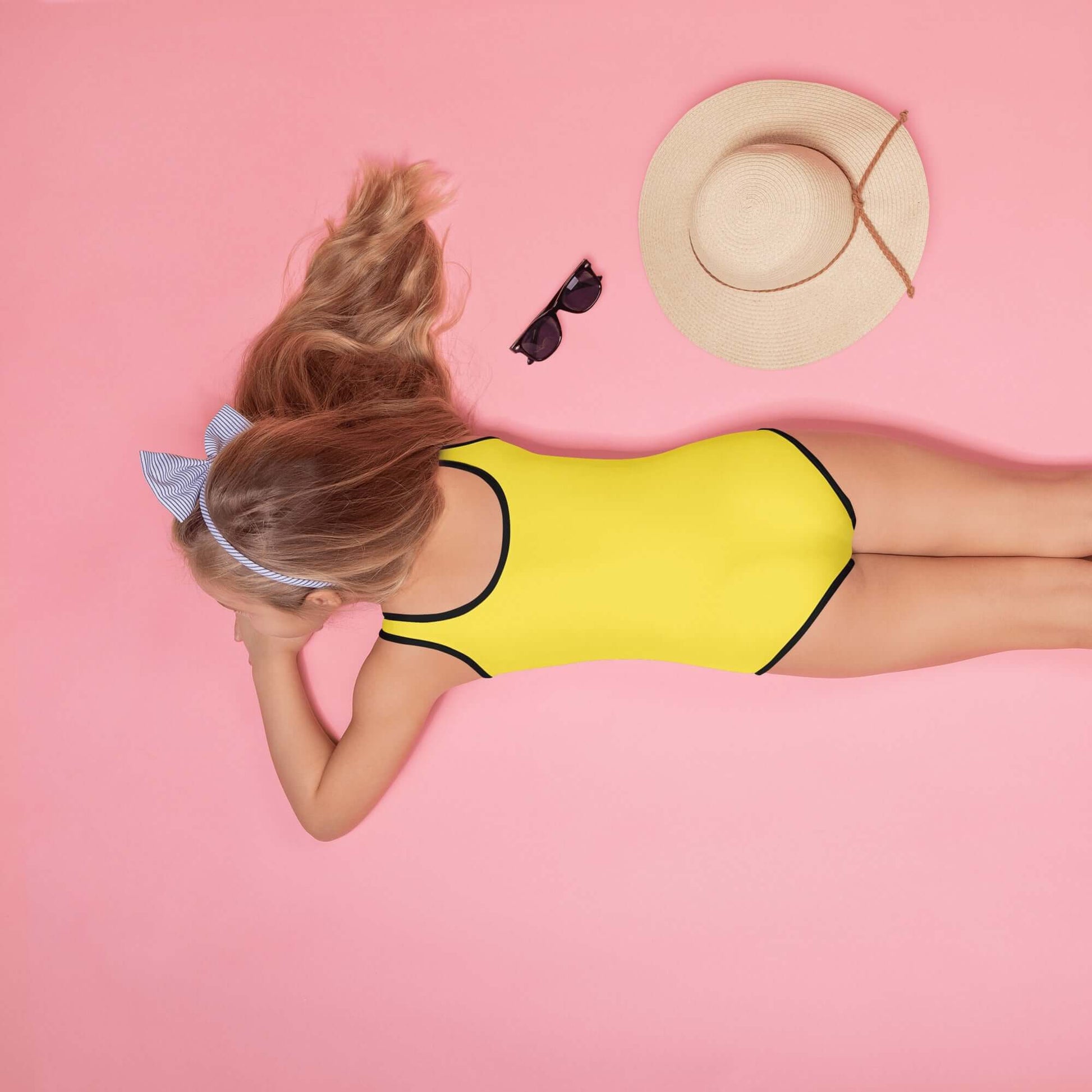  a yellow swimsuit 