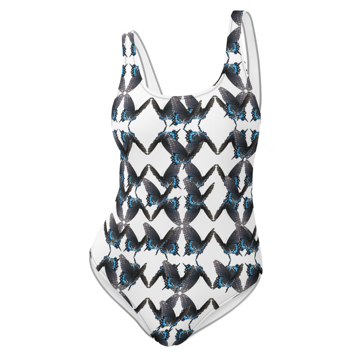 One-piece swimsuit with butterfly pattern 