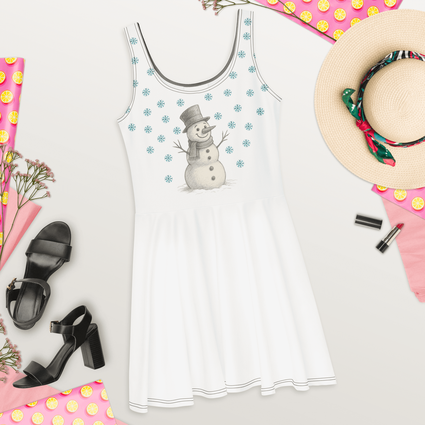 White tank top with snowman design