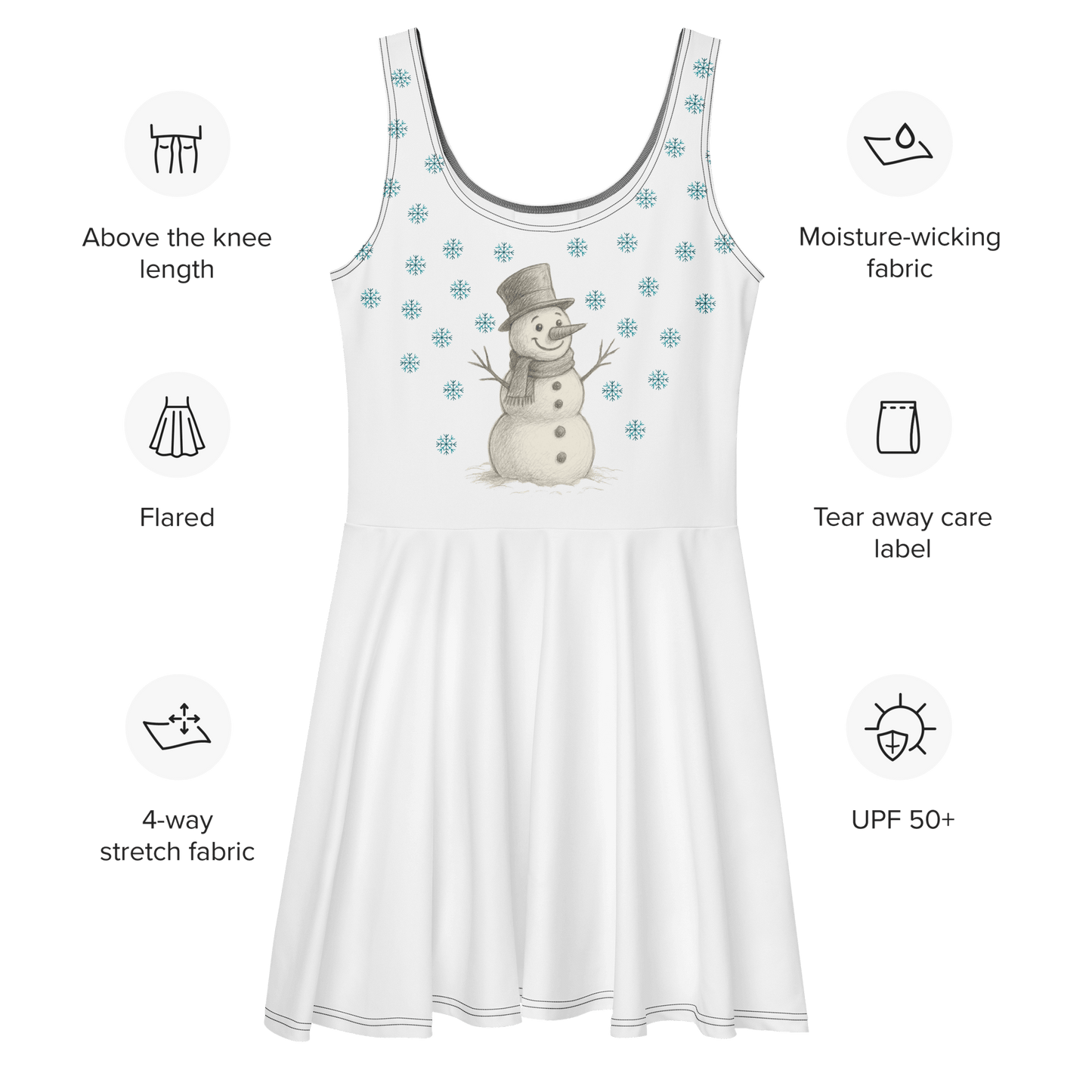 White tank dress with snowman design 