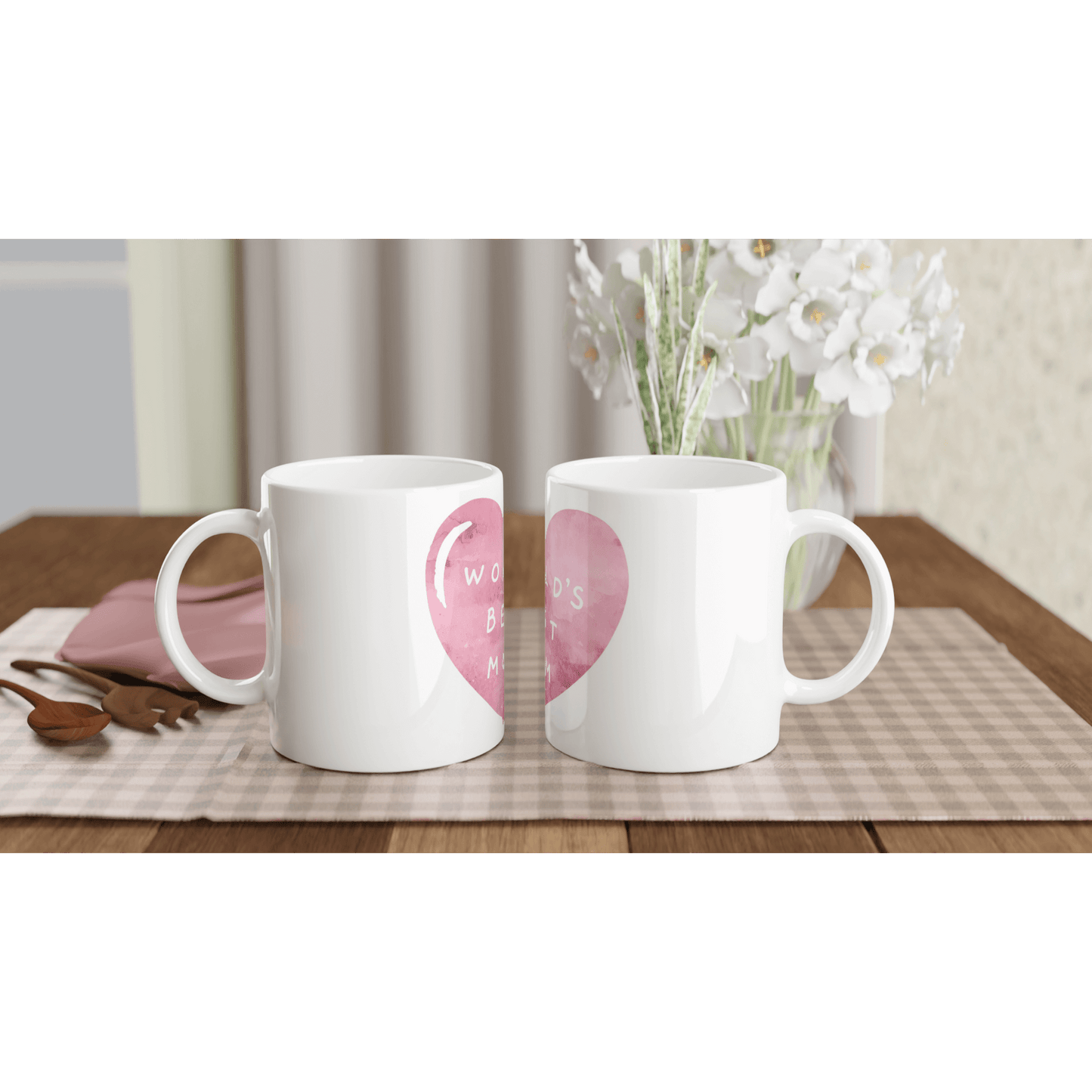 white mugs with pink hearts 