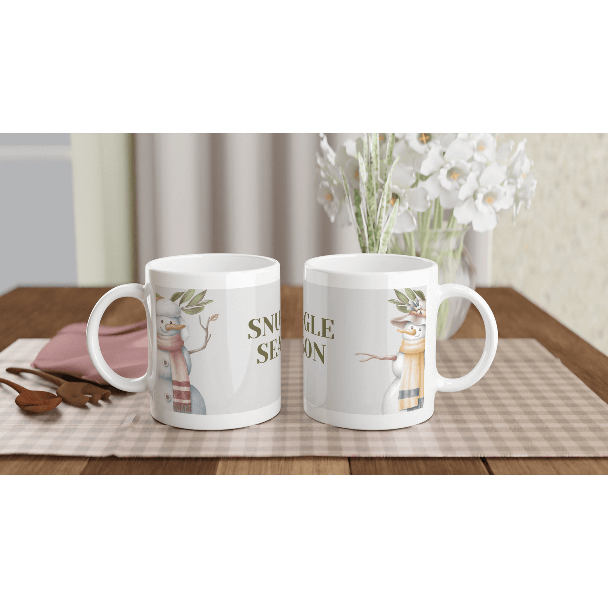 mugs with 'Snuggle Season' design 