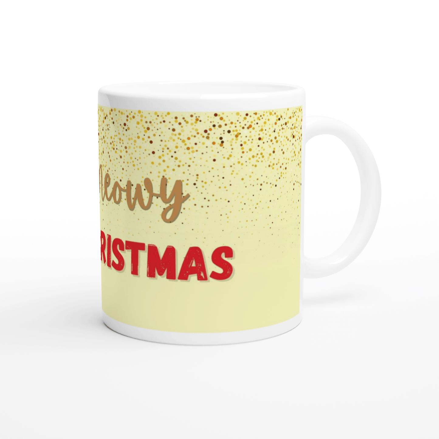 Mug with 'Meowy Christmas' text